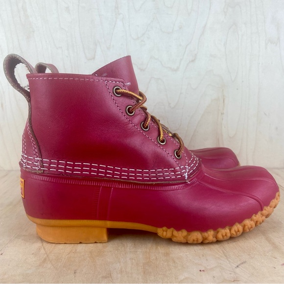 L.L. Bean Shoes - L.L. Bean Red Leather Duck Boots Women’s Size 7